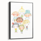 Whimsical Kids Group Wall Art - Girls Room & Playroom Decor