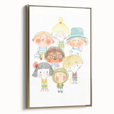 Whimsical Kids Group Wall Art - Girls Room & Playroom Decor