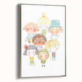Whimsical Kids Group Wall Art - Girls Room & Playroom Decor