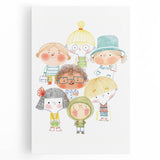 Whimsical Kids Group Wall Art - Girls Room & Playroom Decor