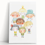 Whimsical Kids Group Wall Art - Girls Room & Playroom Decor