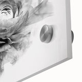 Monochrome Floral Elegance – Modern Abstract Living Room Wall Art