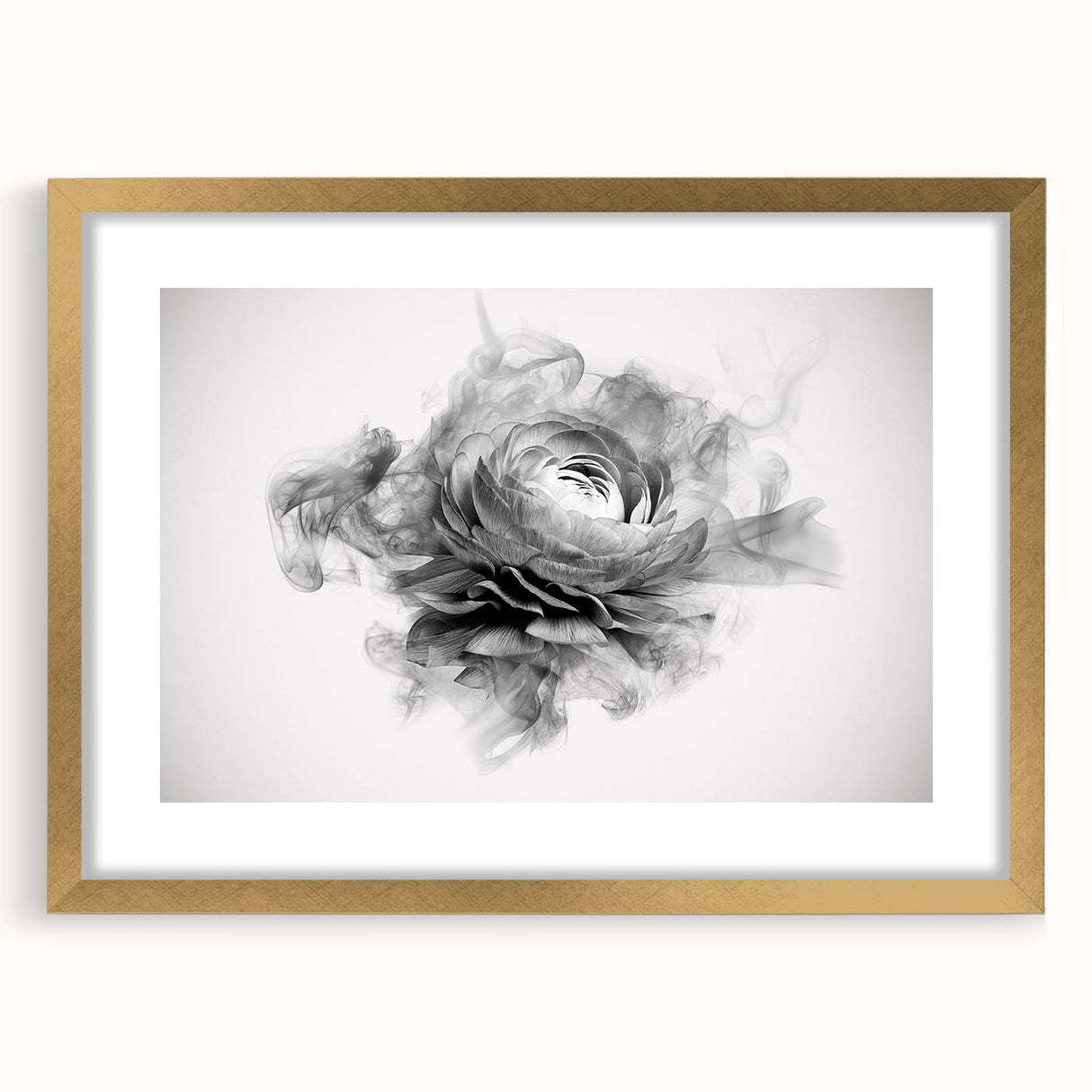 Monochrome Floral Elegance – Modern Abstract Living Room Wall Art