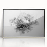 Monochrome Floral Elegance – Modern Abstract Living Room Wall Art