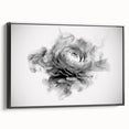 Monochrome Floral Elegance – Modern Abstract Living Room Wall Art