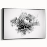 Monochrome Floral Elegance – Modern Abstract Living Room Wall Art