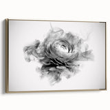 Monochrome Floral Elegance – Modern Abstract Living Room Wall Art