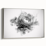 Monochrome Floral Elegance – Modern Abstract Living Room Wall Art