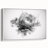 Monochrome Floral Elegance – Modern Abstract Living Room Wall Art