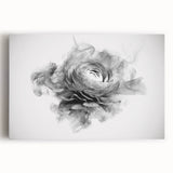 Monochrome Floral Elegance – Modern Abstract Living Room Wall Art