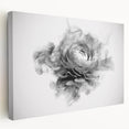 Monochrome Floral Elegance – Modern Abstract Living Room Wall Art
