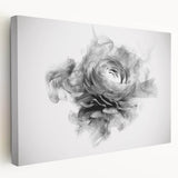 Monochrome Floral Elegance – Modern Abstract Living Room Wall Art