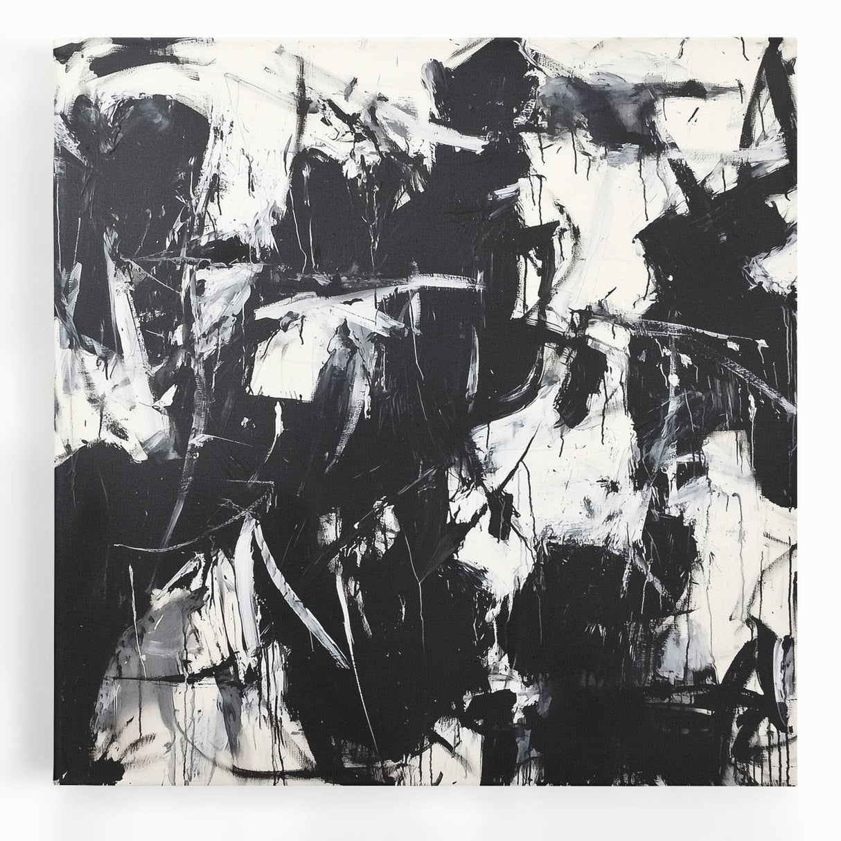 Modern Black & White Office Wall Art - Abstract Corporate Decor