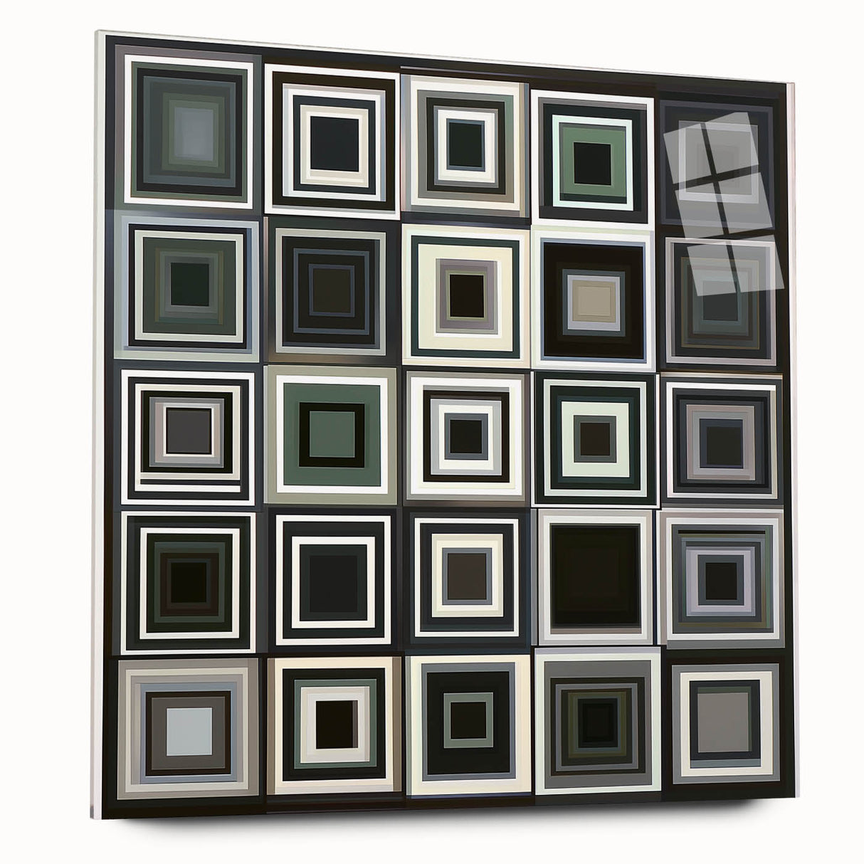 Abstract geometric acrylic glass artwork showcasing vibrant colors and intricate patterns, designed for modern decor. Ideal for contemporary home or office spaces.