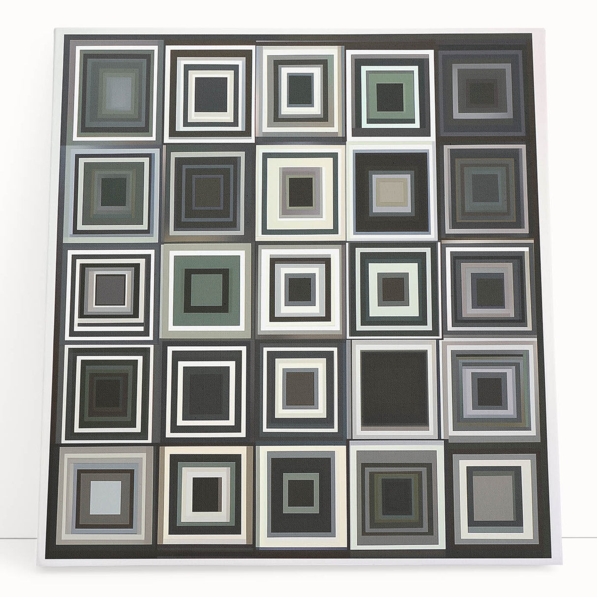 Abstract geometric design stretched canvas artwork in vibrant colors, featuring bold shapes and lines, ideal for modern home decor. Perfect for enhancing contemporary spaces.