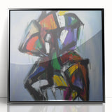 Framed abstract art print featuring vibrant black and white splatters against a minimalist background, perfect for modern home decor. Ideal for enhancing living spaces or office environments with its striking visual appeal.