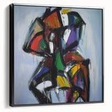 Framed black abstract splatter canvas art showcasing dynamic paint patterns, perfect for modern home decor. Ideal for adding a contemporary touch to any room.
