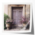 Extra large floral art on glossy photo print, featuring a vintage French door design in neutral tones.