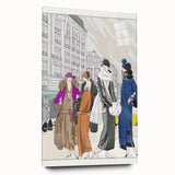 Chic Art Deco Wall Art – 1920s Fashionable Street Scene Illustration