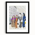 Chic Art Deco Wall Art – 1920s Fashionable Street Scene Illustration