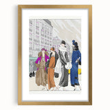 Chic Art Deco Wall Art – 1920s Fashionable Street Scene Illustration