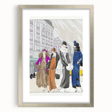 Chic Art Deco Wall Art – 1920s Fashionable Street Scene Illustration
