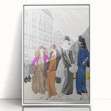 Chic Art Deco Wall Art – 1920s Fashionable Street Scene Illustration