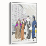 Chic Art Deco Wall Art – 1920s Fashionable Street Scene Illustration