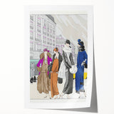 Chic Art Deco Wall Art – 1920s Fashionable Street Scene Illustration
