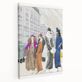 Chic Art Deco Wall Art – 1920s Fashionable Street Scene Illustration