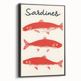 Black and white vintage poster art of dishes on a framed canvas, ideal for bedroom wall decor.