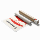 Extra large rolled print featuring a floral design in soft pastel hues, ideal for classy bathroom or large living room decor.