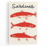 Large black and white stretched canvas featuring an array of dishes, ideal for kitchen wall art.