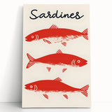 Large black and white stretched canvas featuring an array of dishes, ideal for kitchen wall art.