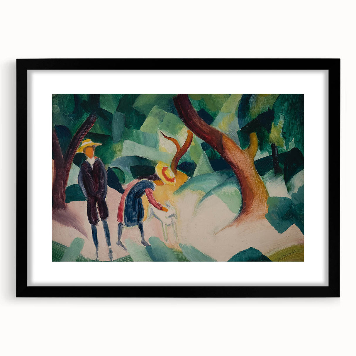 Expressionist Nature Scene – Abstract Children and Goat Wall Art