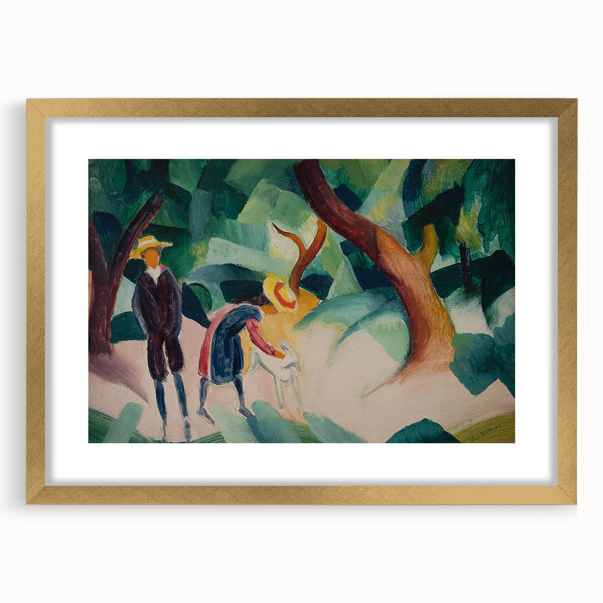 Expressionist Nature Scene – Abstract Children and Goat Wall Art