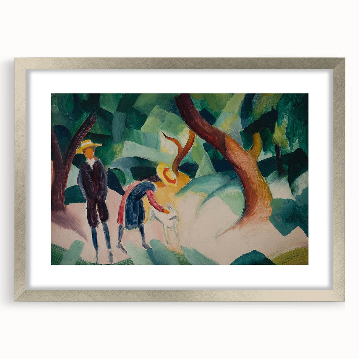 Expressionist Nature Scene – Abstract Children and Goat Wall Art