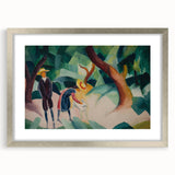 Expressionist Nature Scene – Abstract Children and Goat Wall Art