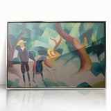 Expressionist Nature Scene – Abstract Children and Goat Wall Art