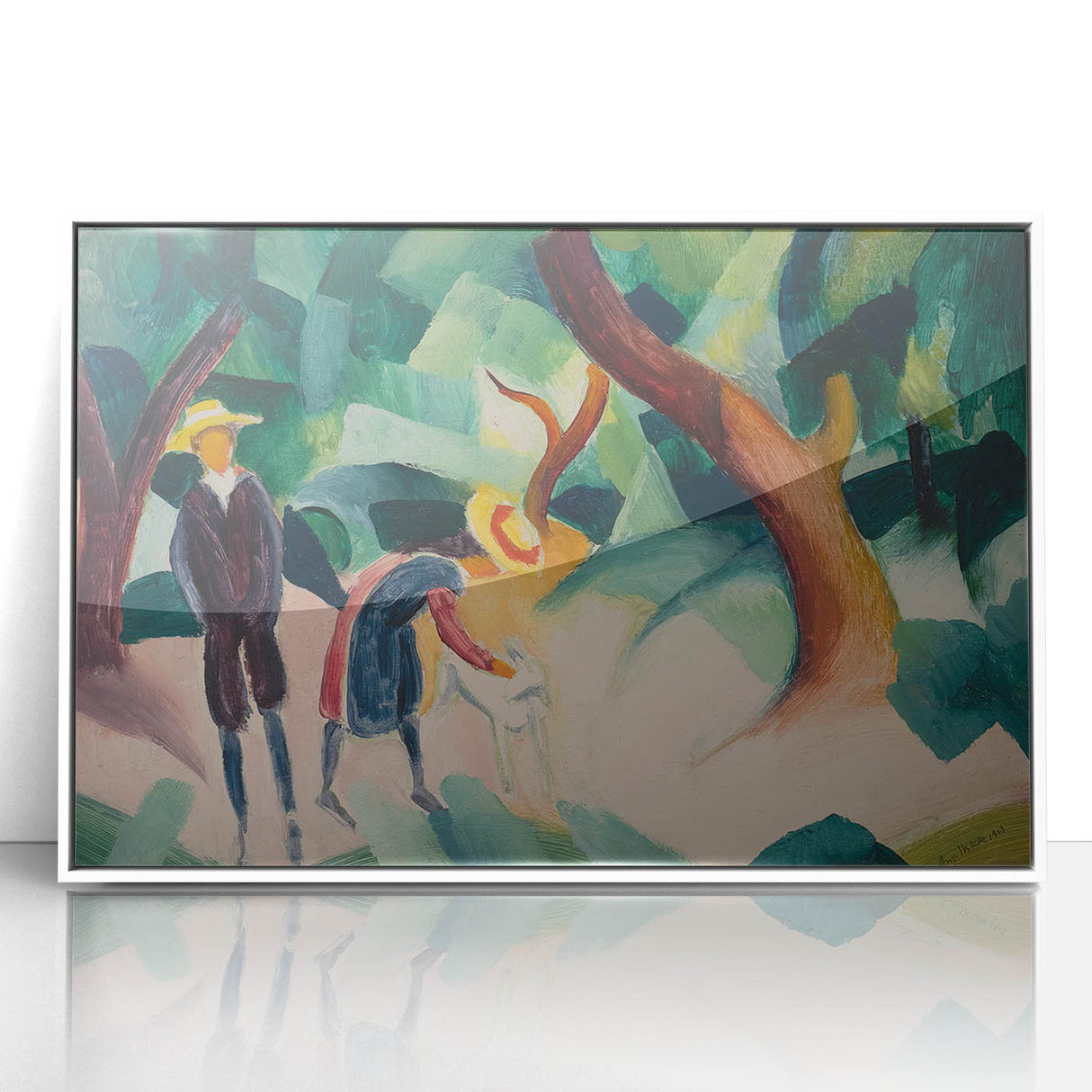 Expressionist Nature Scene – Abstract Children and Goat Wall Art