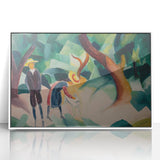 Expressionist Nature Scene – Abstract Children and Goat Wall Art