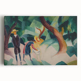 Expressionist Nature Scene – Abstract Children and Goat Wall Art