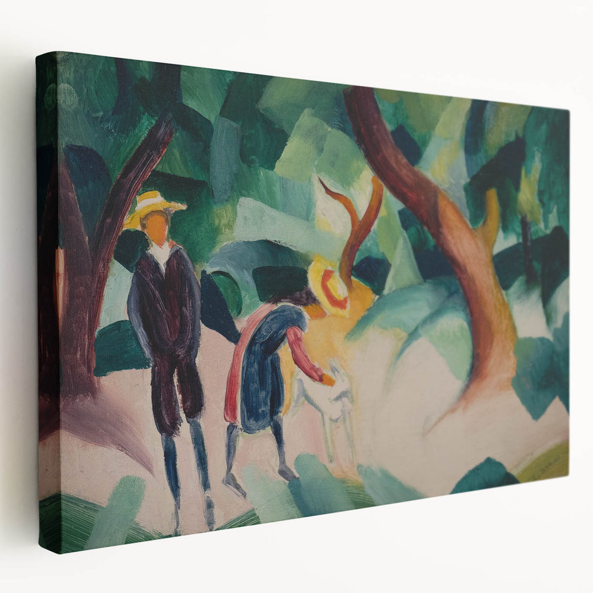 Expressionist Nature Scene – Abstract Children and Goat Wall Art