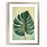 Elegant wall art featuring a floral and botanical design with silver frame and mat, showcasing vibrant colors and intricate details, perfect for home decor.