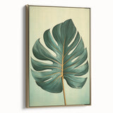 Framed canvas wall art showcasing an intricate floral and botanical design with gold accents, presented in a stylish side view, perfect for home decor.