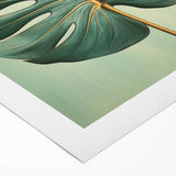 Floral and botanical wall art design printed on rolled canvas, showcasing vibrant colors and intricate leaf patterns, perfect for home decor or artistic displays.