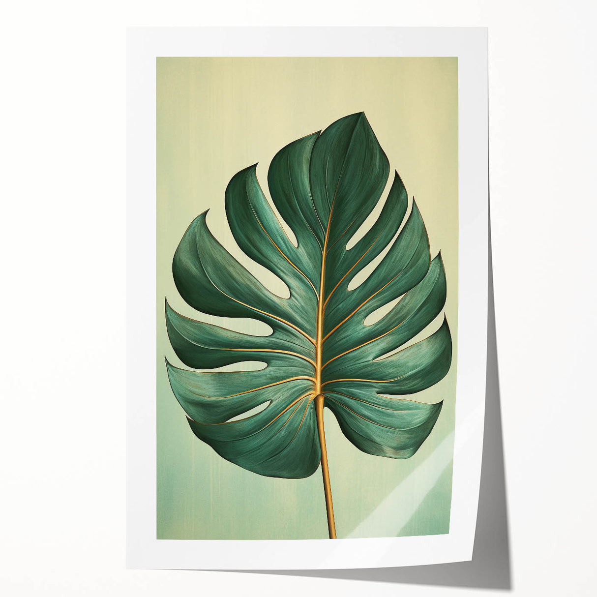 Floral and botanical wall art print featuring vibrant colors and intricate leaf designs, rolled and packaged securely for easy display in home decor.