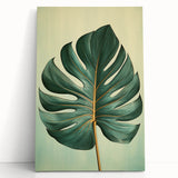 Vibrant floral and botanical wall art on a stretched canvas, featuring colorful flowers and green leaves, elegantly leaning against a white wall for stylish home decor.