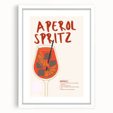 Abstract art print featuring swirling patterns in vibrant orange and teal, matted in a white frame.