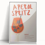 Art deco poster featuring a monochrome cocktail glass, acrylic print in white frame, suitable for modern kitchen decor.